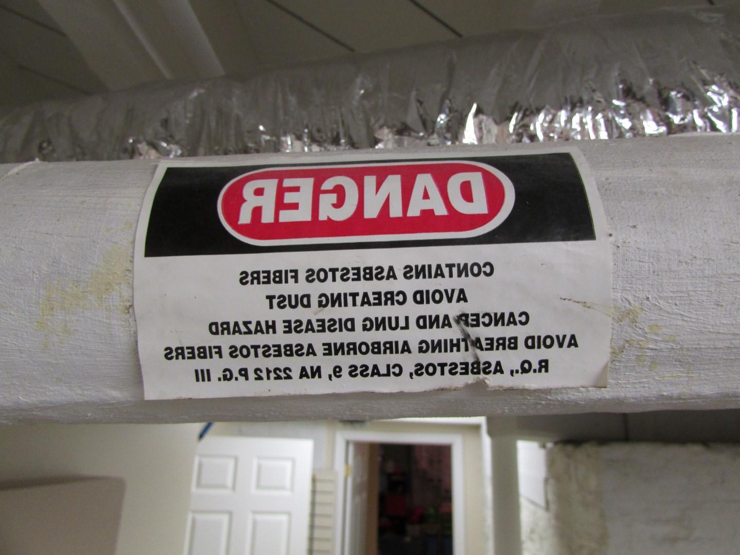 Asbestos warning label